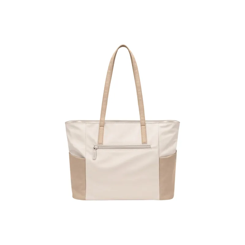 GOLF Fabric Tote Bag Shoulder Bag Large Size Women's Apricot With Khaki/Light Green-3