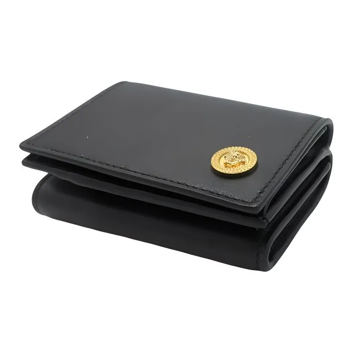 VERSACE MEDUSA BIGGIE Series Grained Calfskin Wallet Regular Men's Black-1