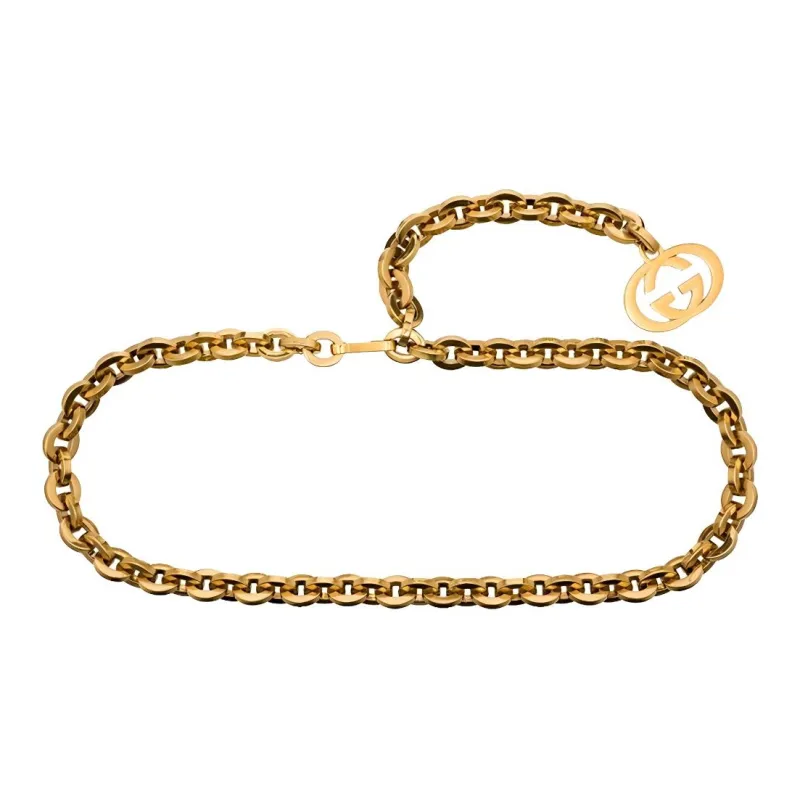 GUCCI Chain Interlocking Gg Charm Belt-1