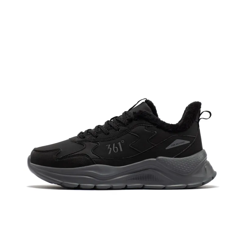 361° Slip Resistant Lightweight Rebound Low Top Casual Running Shoes Men's Obsidian Black-0