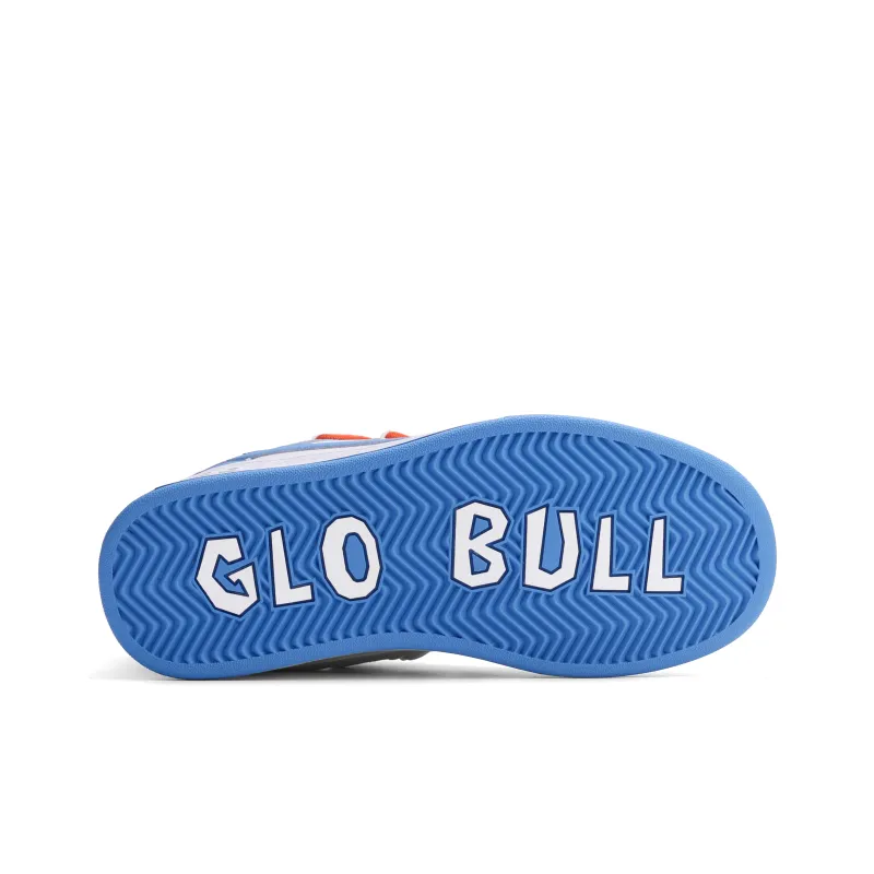 GLO BULL Skateboard Shoes Unisex Low Top Double Strap White Blue-5