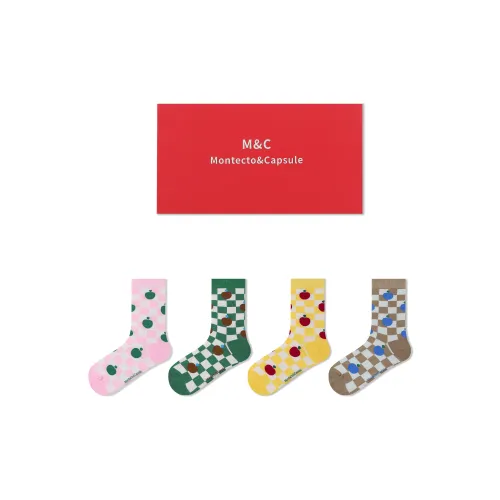 Montecto&Capsule Mid Calf Socks Unisex 4 Pack