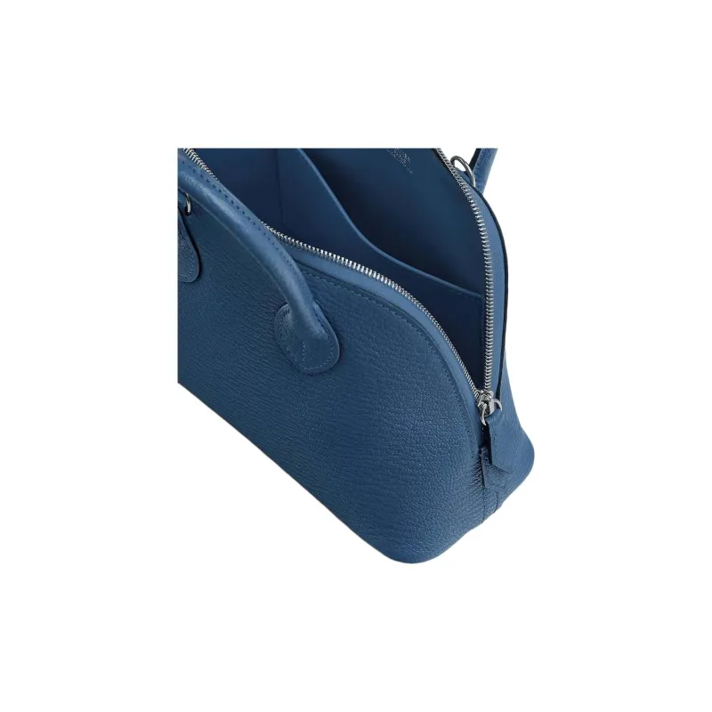 HERMES Bolide Mysore Goat Skin Bowling Bag Shoulder Bag Crossbody Bag Handbag Mini Women's K7 Bleu Obscur Dark Blue-3