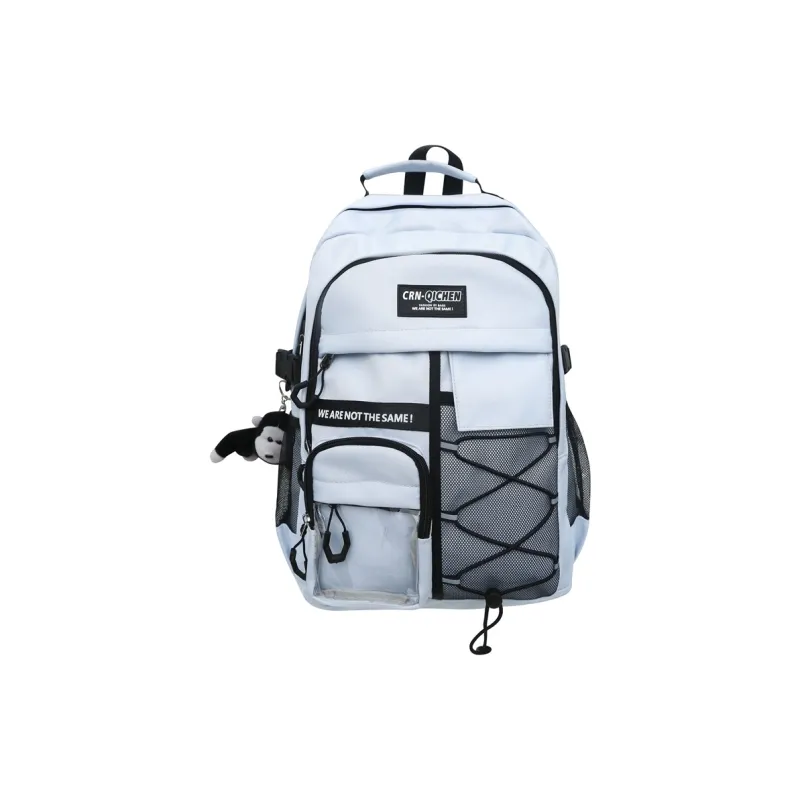 GOBLIN SHARKS 1759 Nylon And PVC Backpack Unisex White/Black/Red/Gray/Blue-17