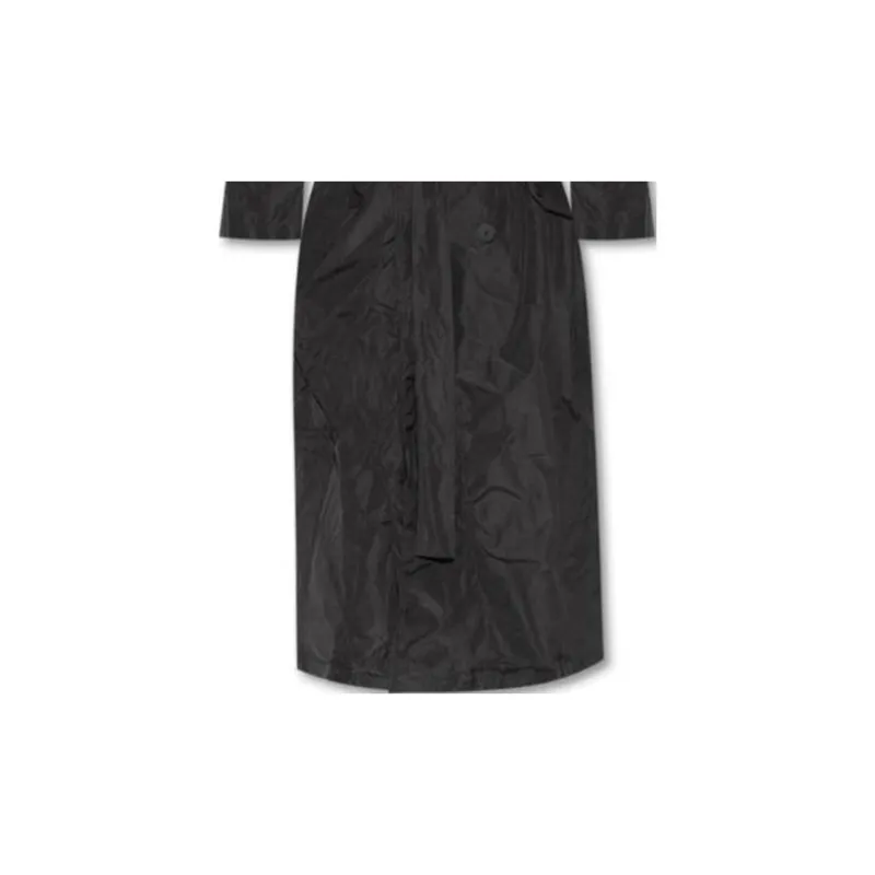 Balenciaga Trench Coat Loose Fit Women's Black-4