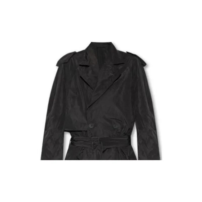 Balenciaga Trench Coat Loose Fit Women's Black-2