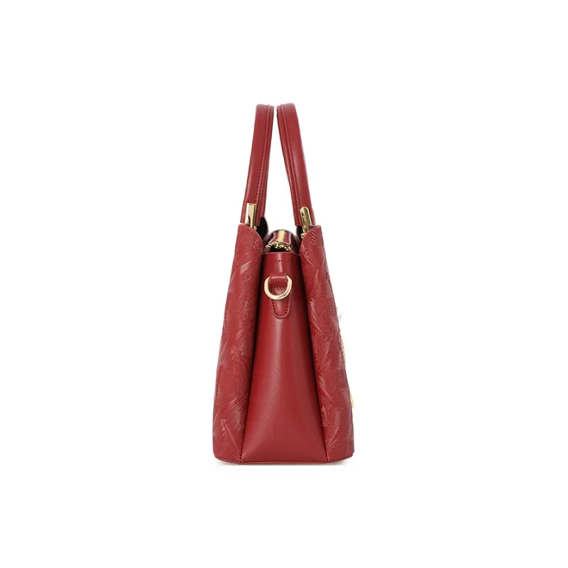 Vigno Synthetic Leather Handbag, One Shoulder Strap Regular Women's Red-2