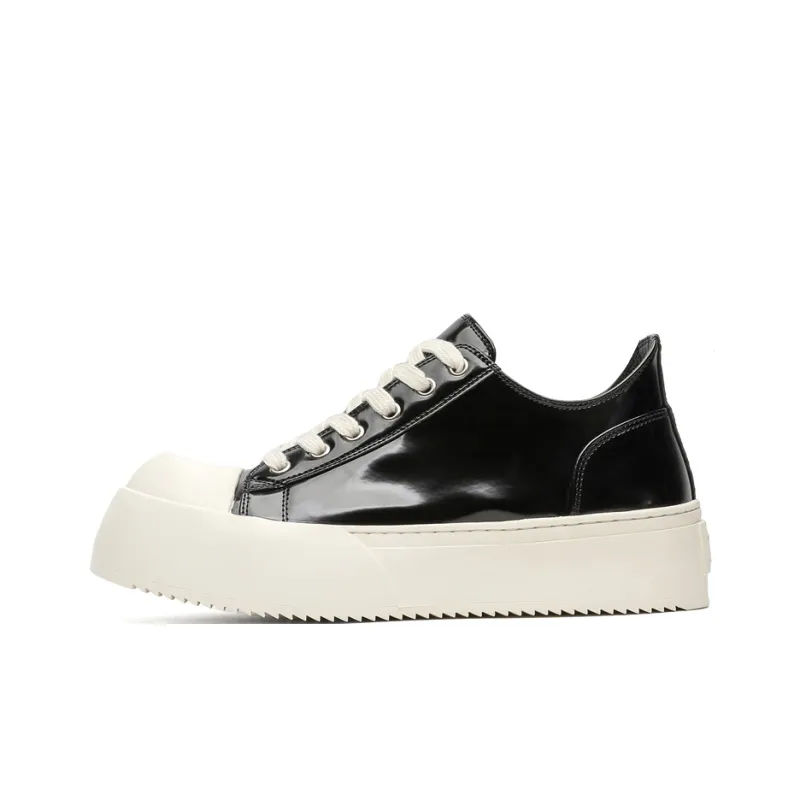 ΛOLUNKΛ Slip Resistant Low Top Skateboard Shoes Unisex Black-0