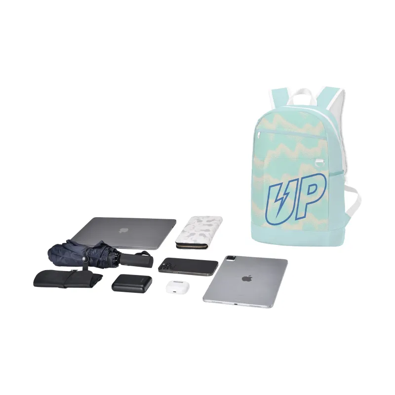 TURN UP Polyester Backpack Unisex Blue-4