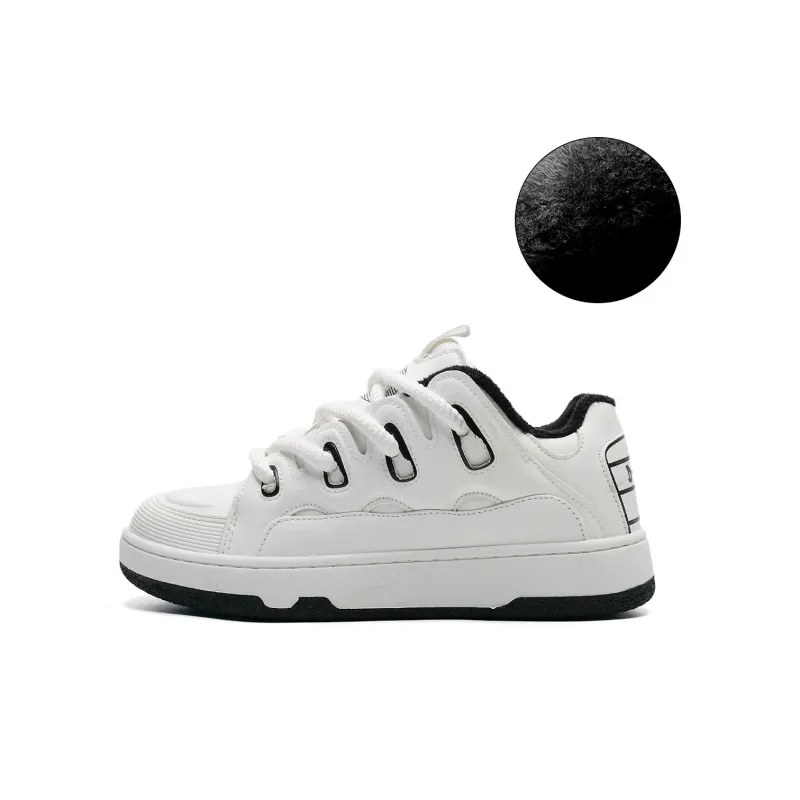 UNIITY Skateboard Shoes Unisex Low Top White Black/White Red-1