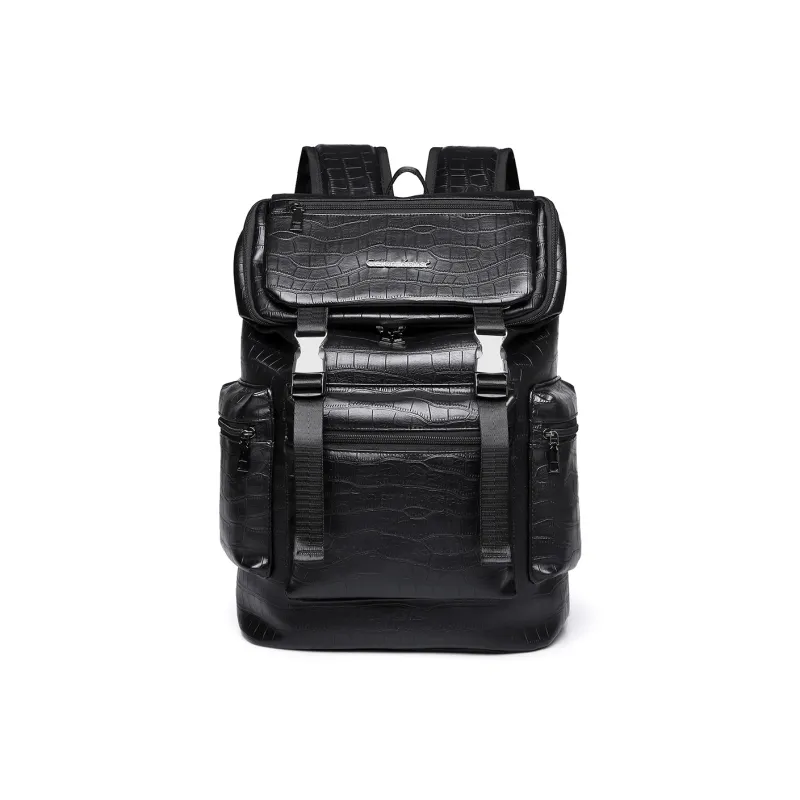 Ceion Keust PU Fabric Backpack Regular Unisex Crocodile Pattern/Diamond Pattern-1