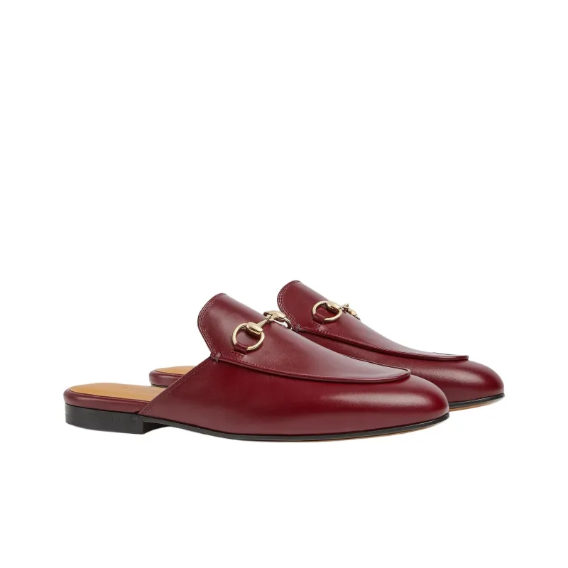GUCCI Wrap toe Slippers Women's Red Brown-2