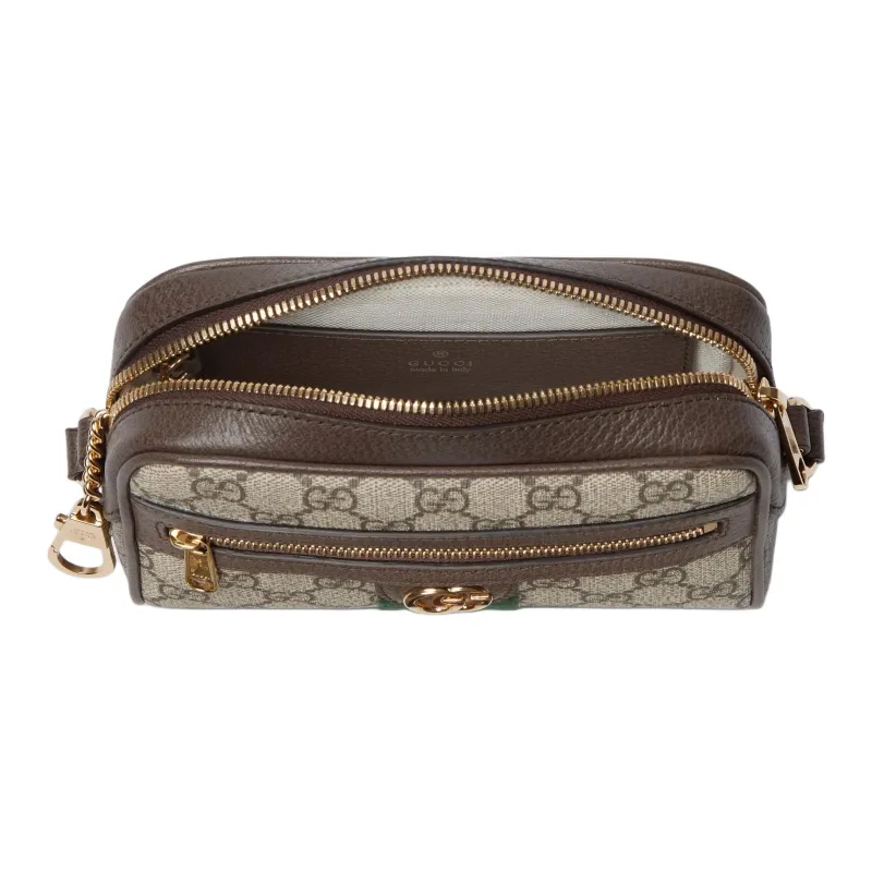 GUCCI Ophidia GG Supreme Canvas Shoulder Bag Mini Women's Beige & Dark Brown-4