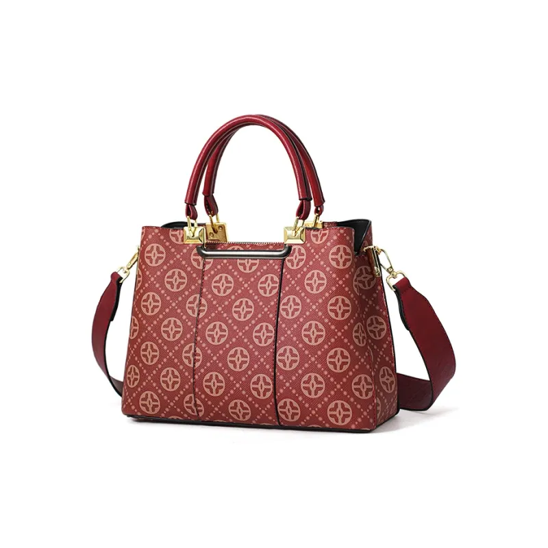 Vigno Synthetic Leather Handbags Shoulder Bags Regular Women's Red-1