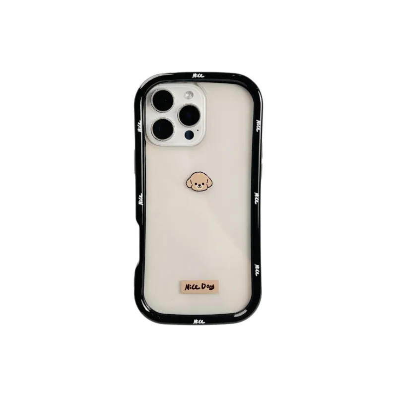 Wei Xin Acrylic Material 2 in 1 Transparent Puppy Phone Cases Compatible With IPhone 16/15 Pro Max/Apple 13/14 Pro/Max-3