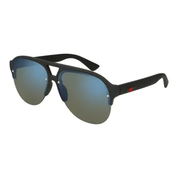 GUCCI Plastic Aviator Sunglasses Men's Black