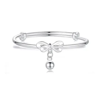 Children's Drawings S999 Fine Silver Bangles Women's