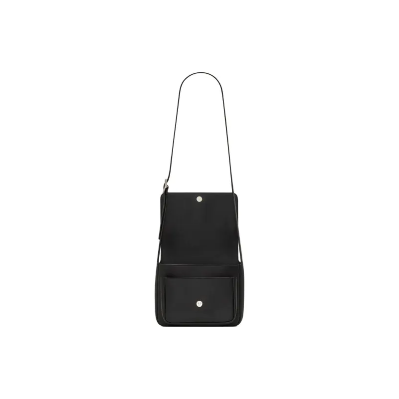 SAINT LAURENT Smooth Leather Messenger Bag Shoulder Bag Crossbody Bag Small Size Women's Black-2