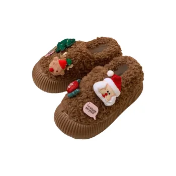 SHIGUDE Cotton Slippers Women's, Brown