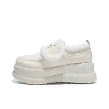 Komanic Bridesmaid Shoes For Weddings Platform Fuzzy Thick Cotton Shoes Women's