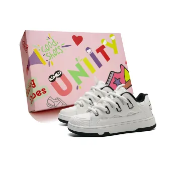 UNIITY Skateboard Shoes Unisex Low Top White Black/White Red