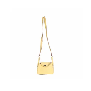 HERMES Lindy Clemence Bullock Leather Handbag, Shoulder Bag, Crossbody Bag Mini Women's 1Z Jaune Poussin Chick Yellow