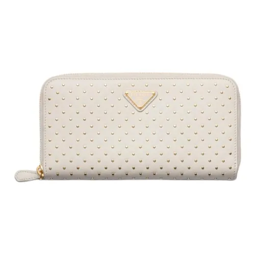 PRADA Leather Wallet Women's White