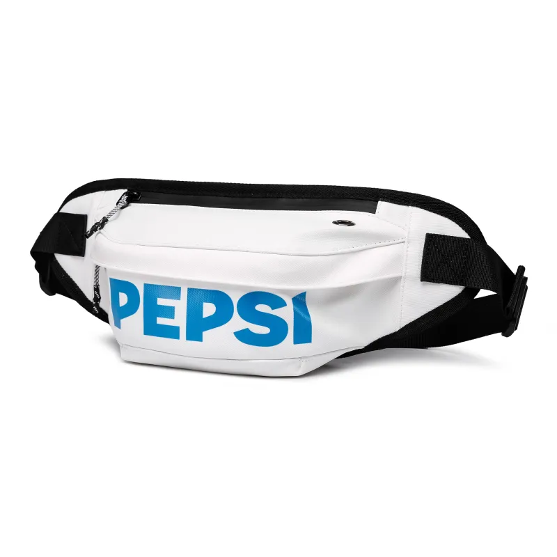 Pepsi Pu Membrana Dermalis Sling Bag Shoulder Bag Crossbody Bag Fanny Pack Regular Unisex White/Black-1