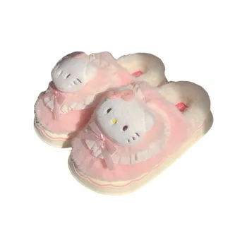 SHIGUDE x Sanrio Hello Kitty Indoor Cotton Slipper Shoes Women's Pink