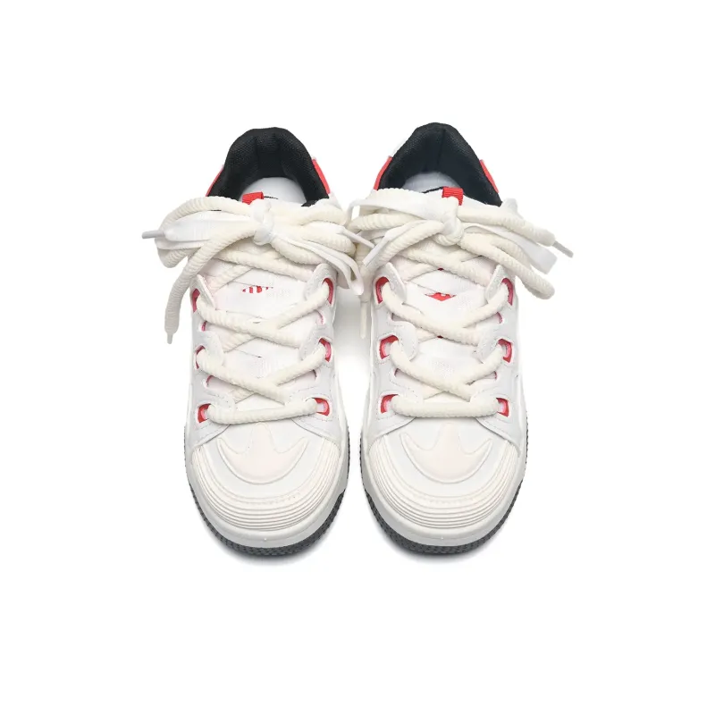 UNIITY Skateboard Shoes Unisex Low Top White Black/White Red-19