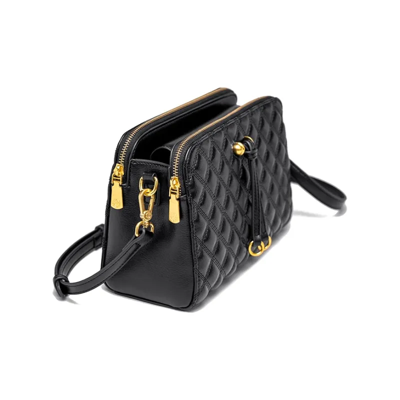 GELANDAI Cow Leather Shoulder Bag Women's Black-6