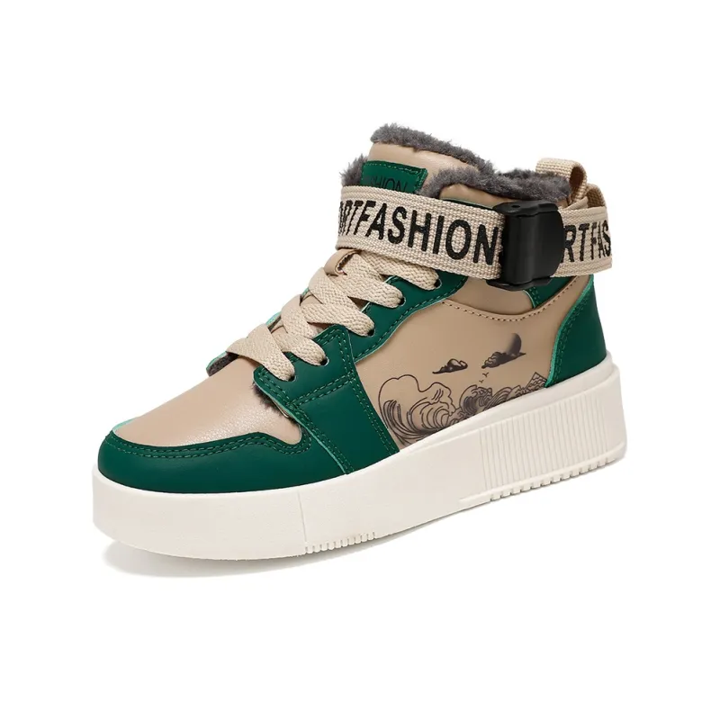 SOURCE Slip Resistant Cushioning Impact Resistance Abrasion Resistant High Top Skateboard Shoes Unisex-9