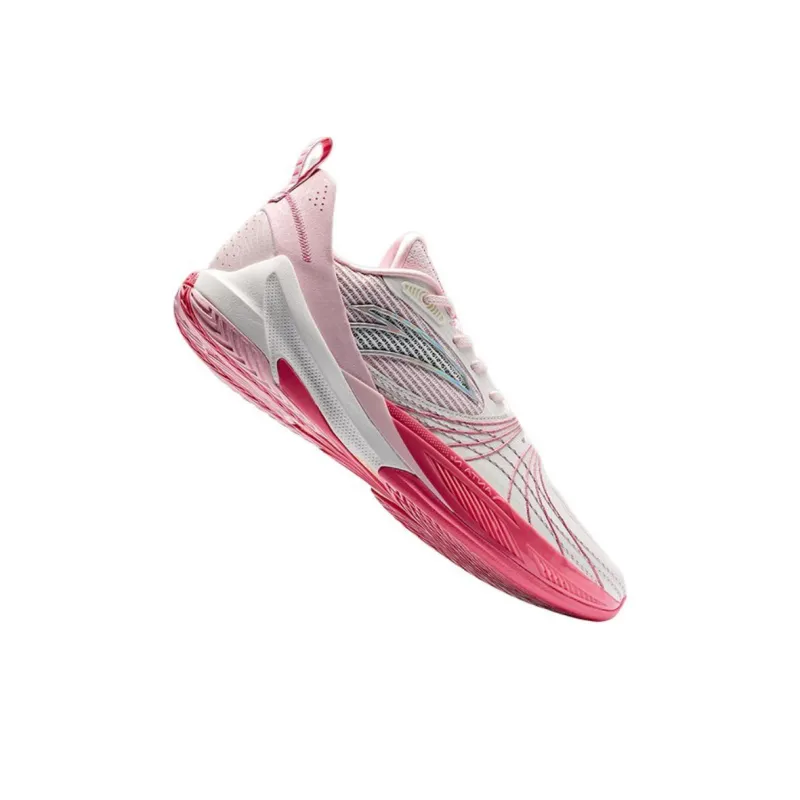 Anta Speed Decision 6 Anti Slip And Wear Resistant Breathable Low Top Basketball Shoes Men's Pink White-3