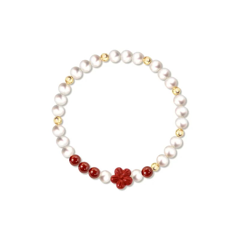 SIMPLE JOYS Cinnabar Beaded Bracelet Stretch Women's-0