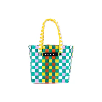 MARNI Polypropylene With Cow Leather One Shoulder Handbag Extra Mini Kids' Green & White & Yellow & Pink