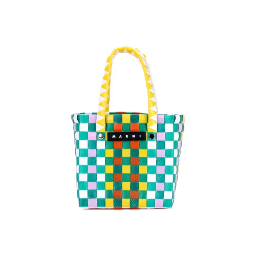 MARNI Polypropylene With Cow Leather One Shoulder Handbags Extra Mini Kids' Green & White & Yellow & Pink