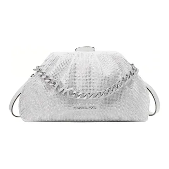 MICHAEL KORS Nola Cotton Shoulder Bag, Crossbody Bag, Handbag Small Size Women's Optical White Color