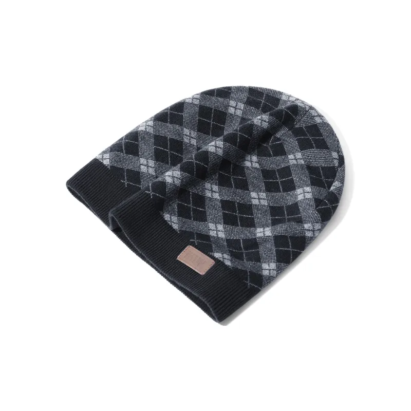 SEPTWOLVES Wool Beanie Included Warm Insulated Hat WO Unisex Black Gray/Navy Blue/Burgundy-2