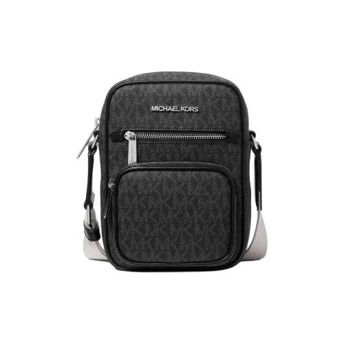 MICHAEL KORS Coated Canvas Crossbody Bag Medium Size Women's Black