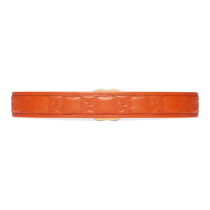 GUCCI Leather Leather Belts Women's Orange --1