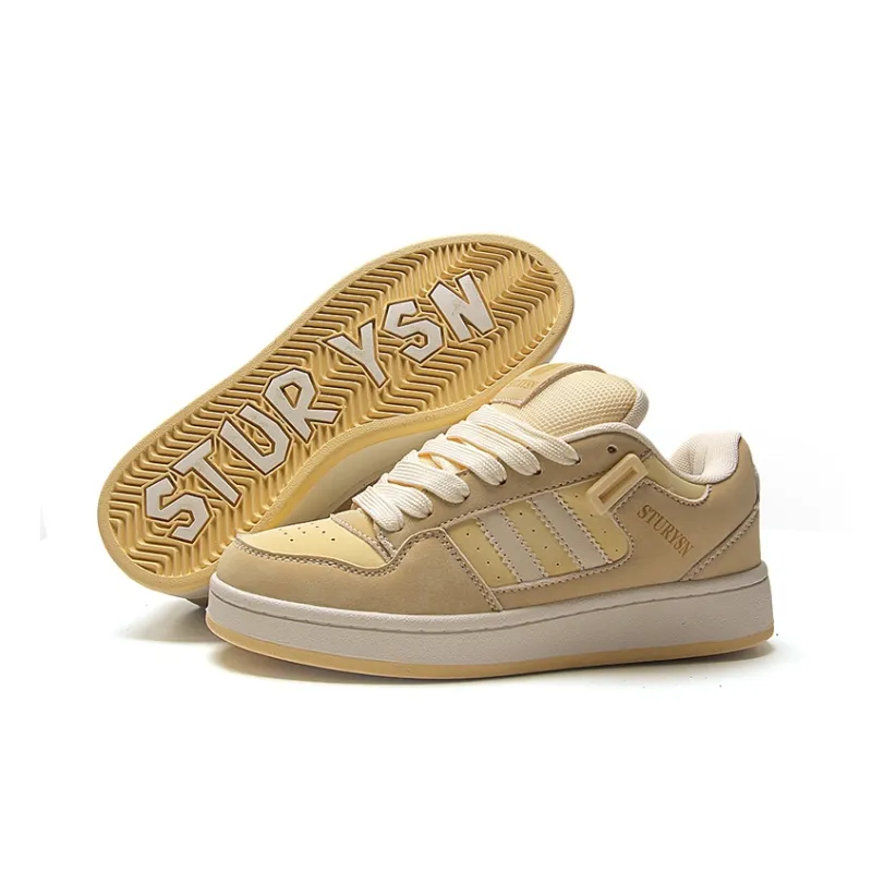 STUR YSN Wear resistant And Lightweight Low Top Skateboard Shoes Women's Almond Yellow-6