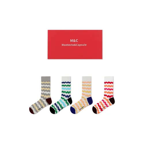 Montecto&Capsule Mid Calf Socks Unisex 4 Pack