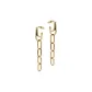 D004G Double Stack Chain Hoop Earrings Gold