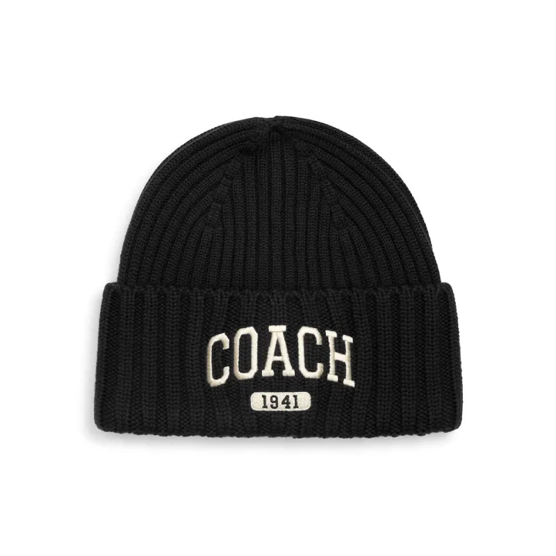 COACH Sheep Wool Beanie Cashmere Scarf Set Unisex-1
