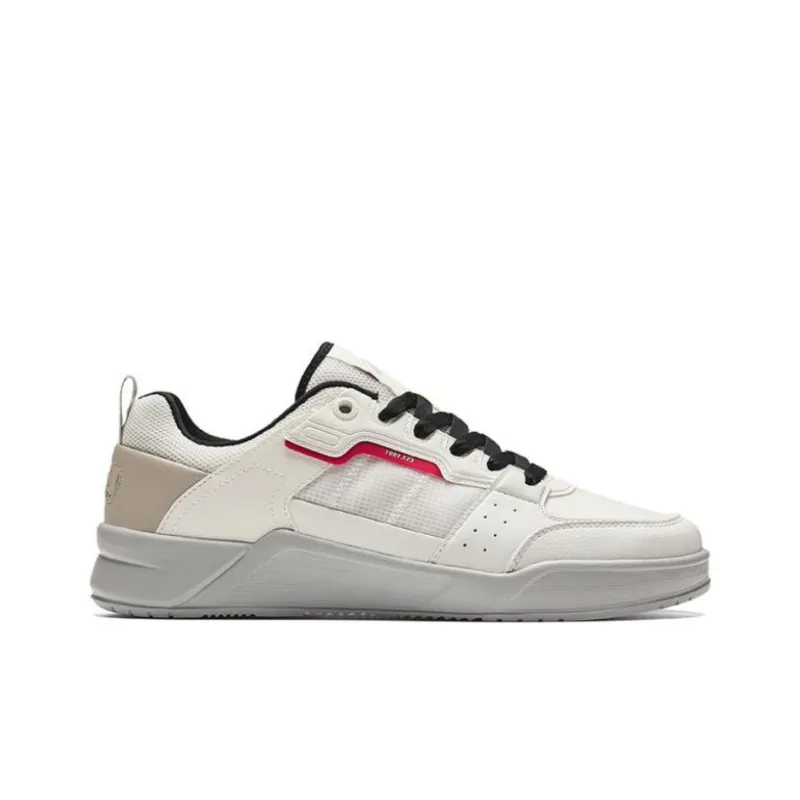 ANTA Rubber Bullet Skateboard Shoes Men Low-Top Beige/Gray/Red-1