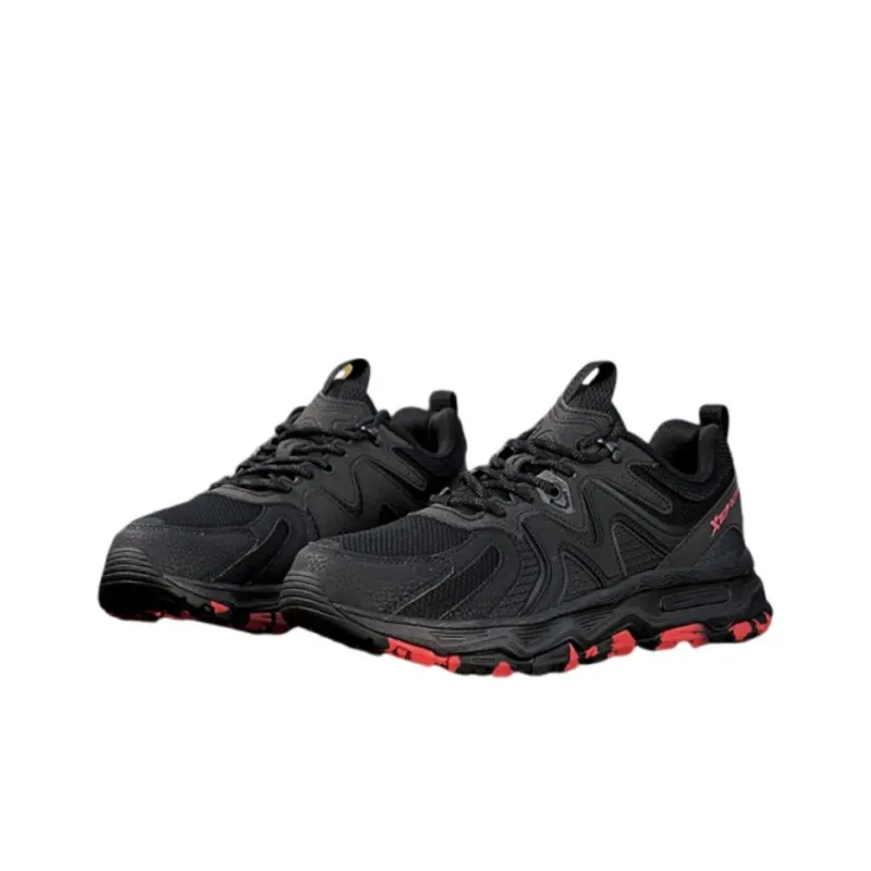 XTEP Anti Slip Wear Resistant Low Top Mountaineering & Hiking Shoes Men's Black Red-2