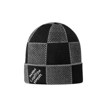 LOUIS VUITTON Sheep Wool Beanies Men's Dark Gray