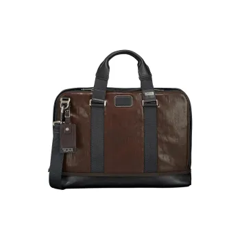 TUMI Alpha Bravo Leather Briefcases Men's Dark Brown