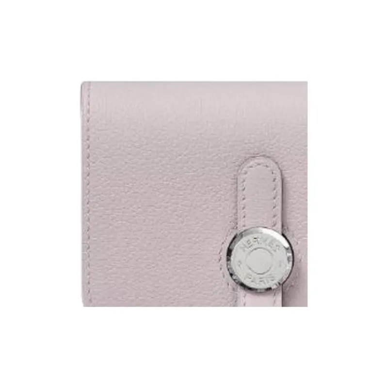 HERMES Dogon Evercolor Leather Card Holder Women's 09 Mauve Pale Dream Purple-2