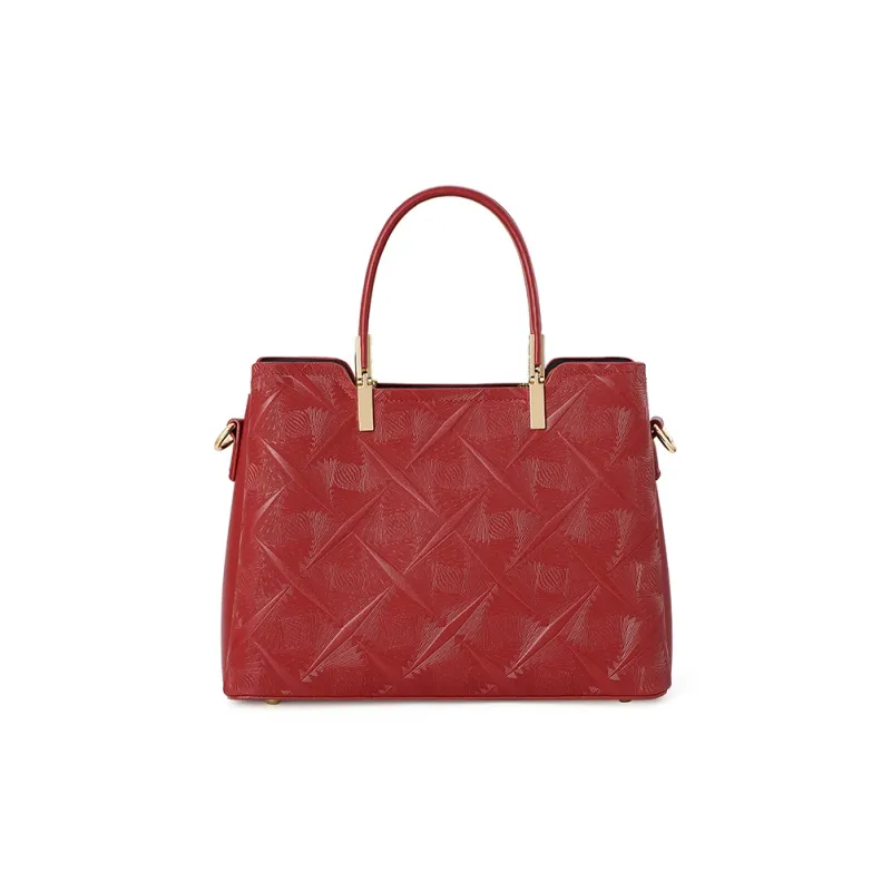 Vigno Synthetic Leather Handbag, One Shoulder Strap Regular Women's Red-3
